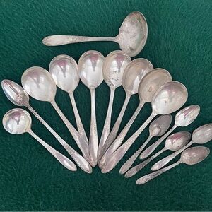 National KING EDWARD Silver Plate 1936/1951 Silverware Flatware 15 Pieces